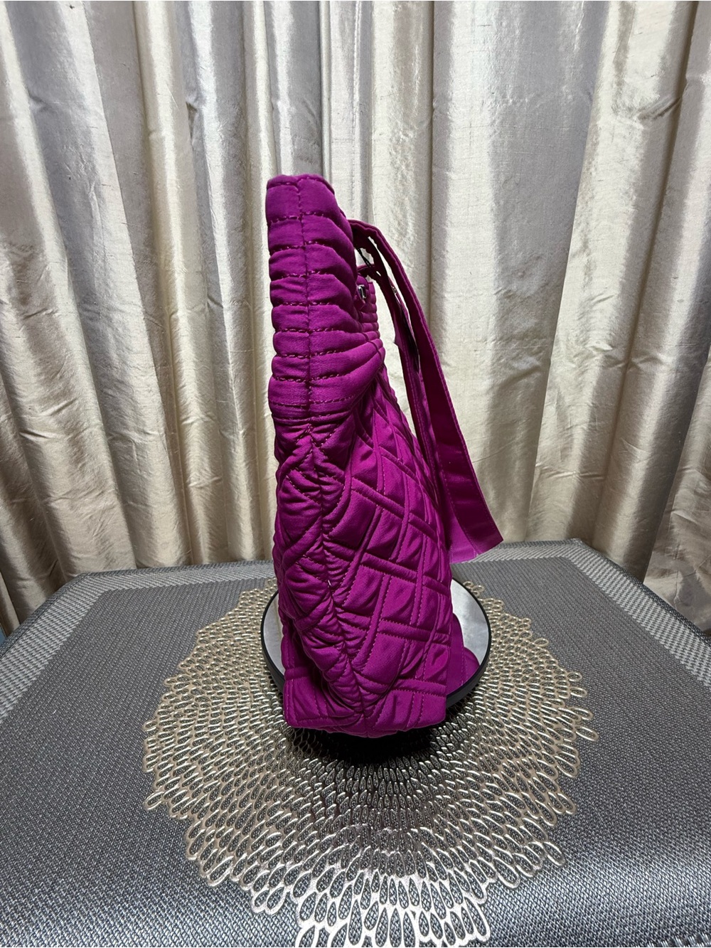 Vera Bradley Fuchsia Quilted Tote with Double Straps - Picture 4 of 7